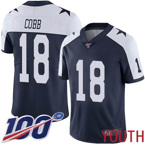 Youth Dallas Cowboys Limited Navy Blue Randall Cobb Alternate 18 100th Season Vapor Untouchable Throwback NFL Jersey